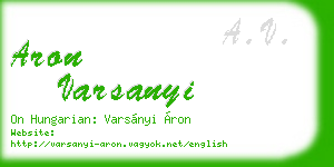 aron varsanyi business card
