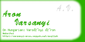 aron varsanyi business card